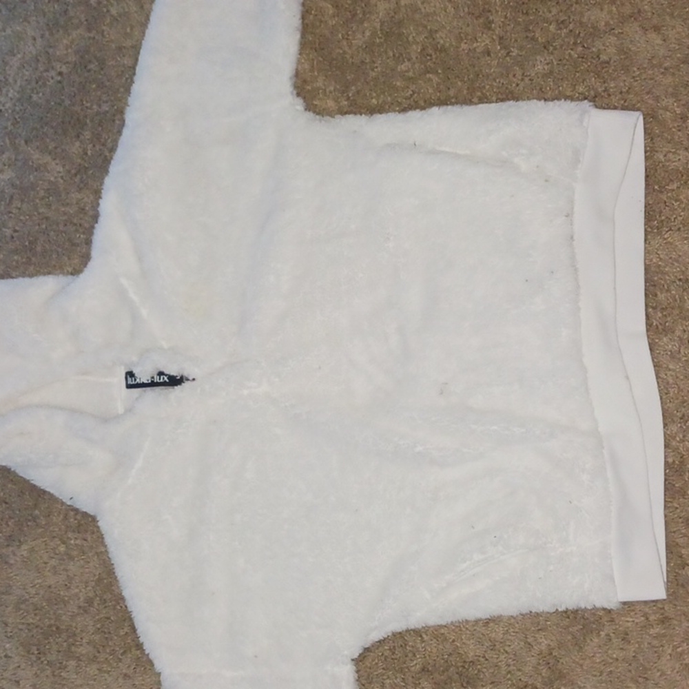 White fluffy hoodie